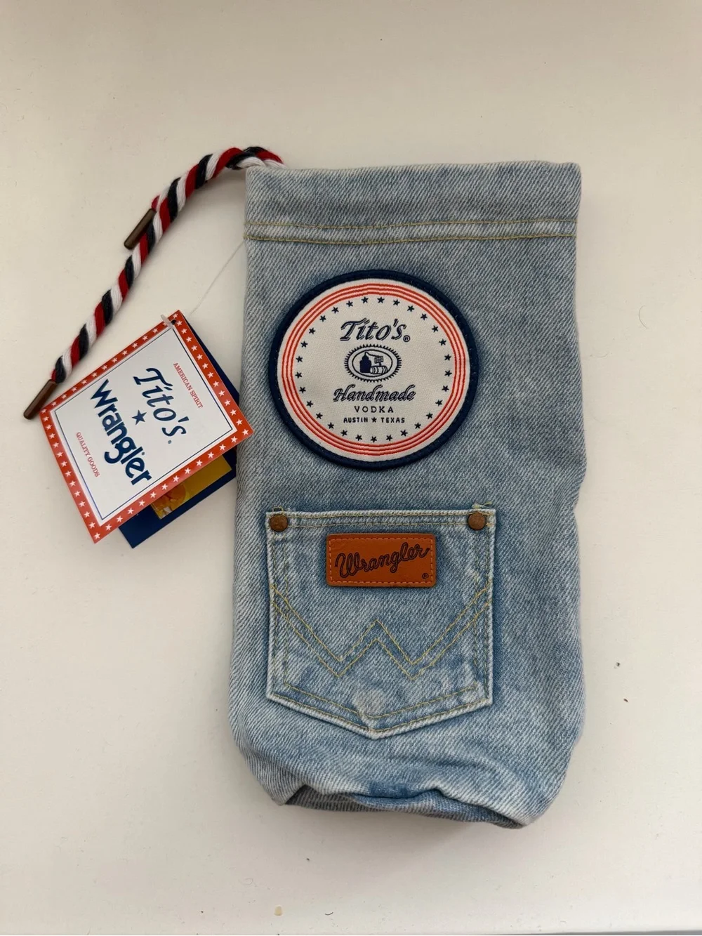 Wrangler Light Blue Denim Jeans Pocket Sleeve - Tito's Collaboration